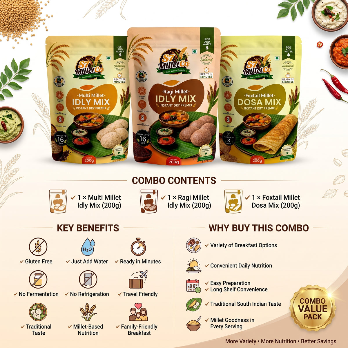 Gluten Free Trio | Just Add Water | 600g