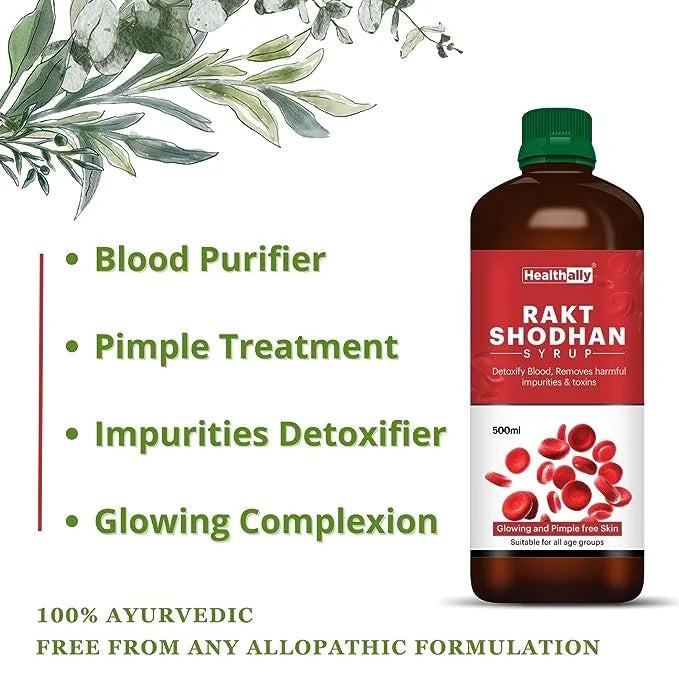Healthally Ayurvedic Rakt Shodhan Syrup | Blood Purifier Syrup for Men & Women