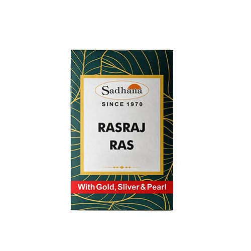 Sadhana Rasraj Ras (10 Tablets) | Supreme Ayurvedic Herbal-Mineral Rejuvenator for Nerve & Neuromuscular Health