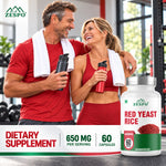 Zespo Red Yeast Rice 600 mg + CoQ10 50 mg | Heart Health & Cellular Energy Support | 1 Capsule Daily | 60 Veg Capsules