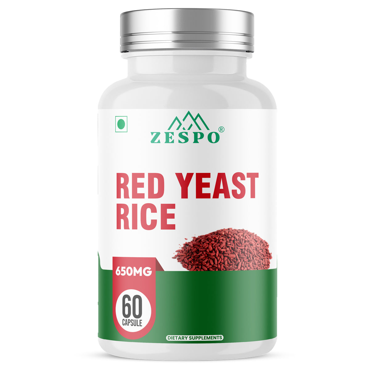Zespo Red Yeast Rice 600 mg + CoQ10 50 mg | Heart Health & Cellular Energy Support | 1 Capsule Daily | 60 Veg Capsules