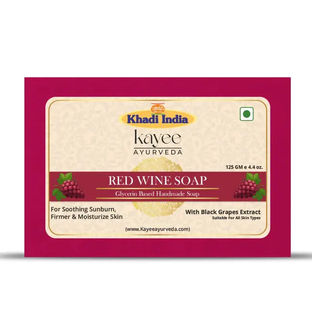Kayee Ayurveda Red Wine Soap for Men & Women | Premium Herbal Bathing Soap with Red Wine Inspired Care | Gentle Daily Cleansing Body Soap for Soft, Smooth, Fresh & Refreshed Looking Skin