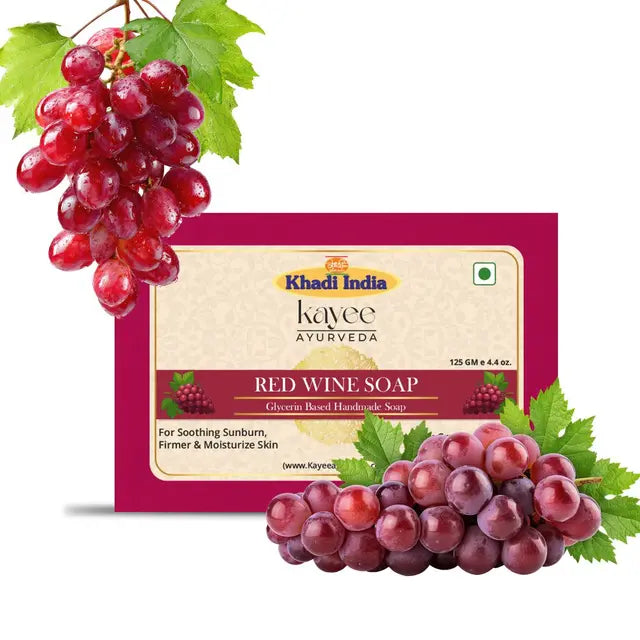 Kayee Ayurveda Red Wine Soap for Men & Women | Premium Herbal Bathing Soap with Red Wine Inspired Care | Gentle Daily Cleansing Body Soap for Soft, Smooth, Fresh & Refreshed Looking Skin