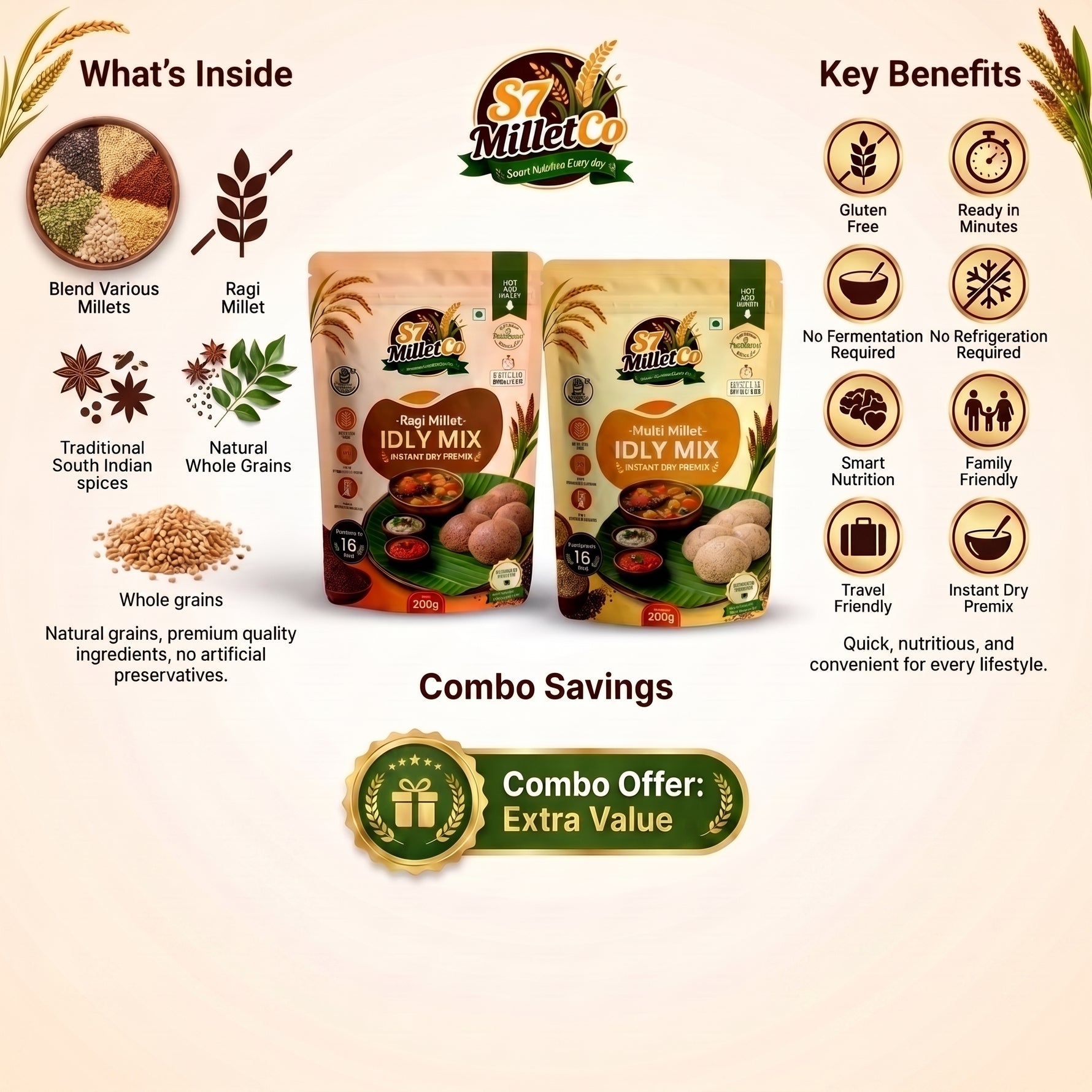 S7 Millet Idly Duo | Just Add Water | 400g