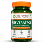 Pure Nutrition Resveratrol Capsules 255mg for Anti-Aging, Heart Health & Immunity | Powerful Antioxidant with Grape Seed Extract for Skin Radiance - 60 Capsules
