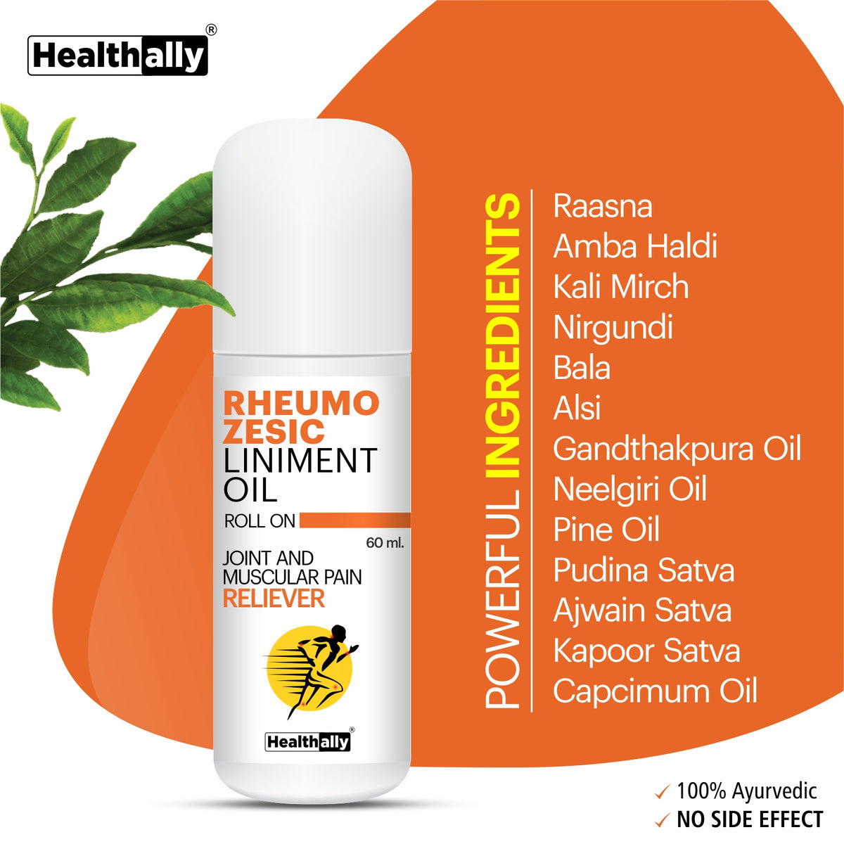 Healthally Rehumozesic Liniment Oil Joint Pain Relief | Best Massage Oil for Joint and Wrist Pain