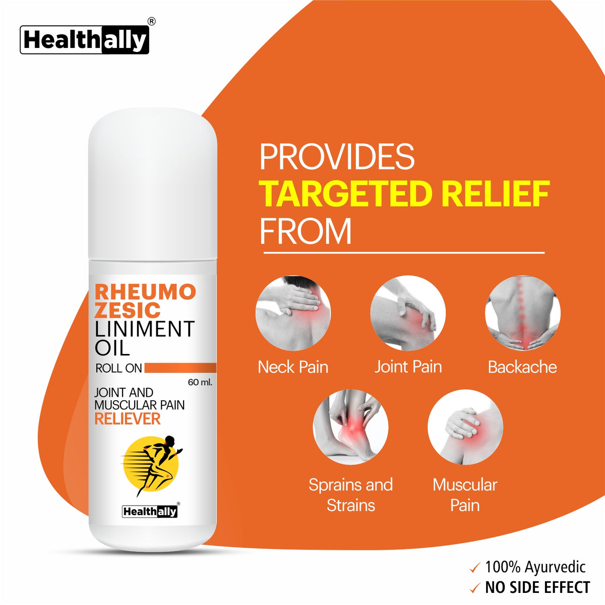 Healthally Rehumozesic Liniment Oil Joint Pain Relief | Best Massage Oil for Joint and Wrist Pain
