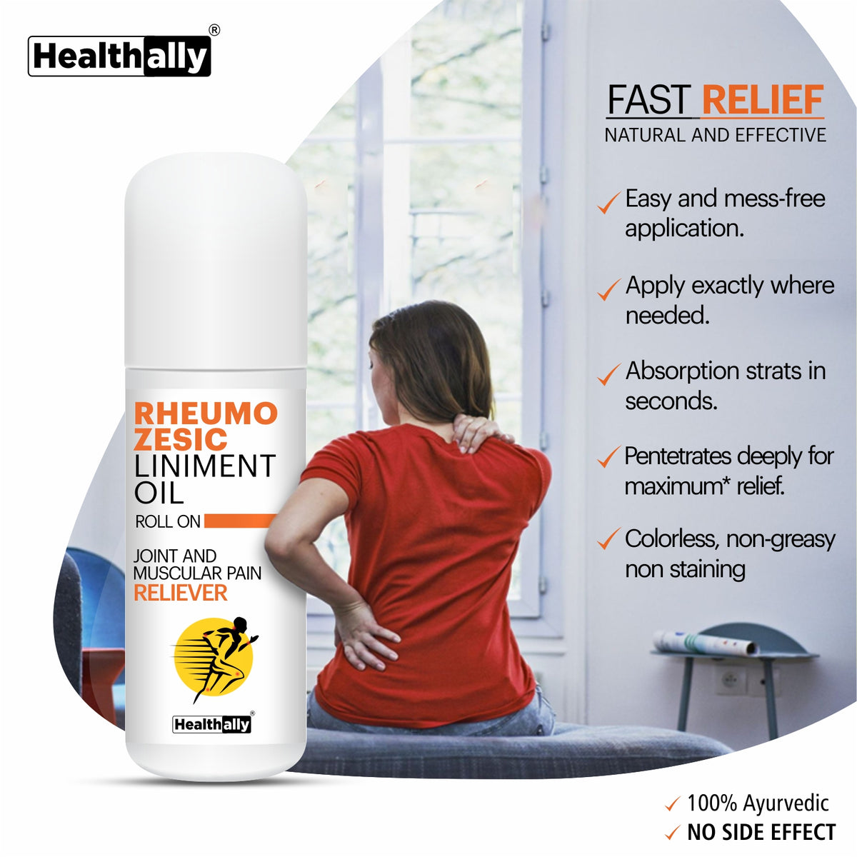 Healthally Rehumozesic Liniment Oil Joint Pain Relief | Best Massage Oil for Joint and Wrist Pain