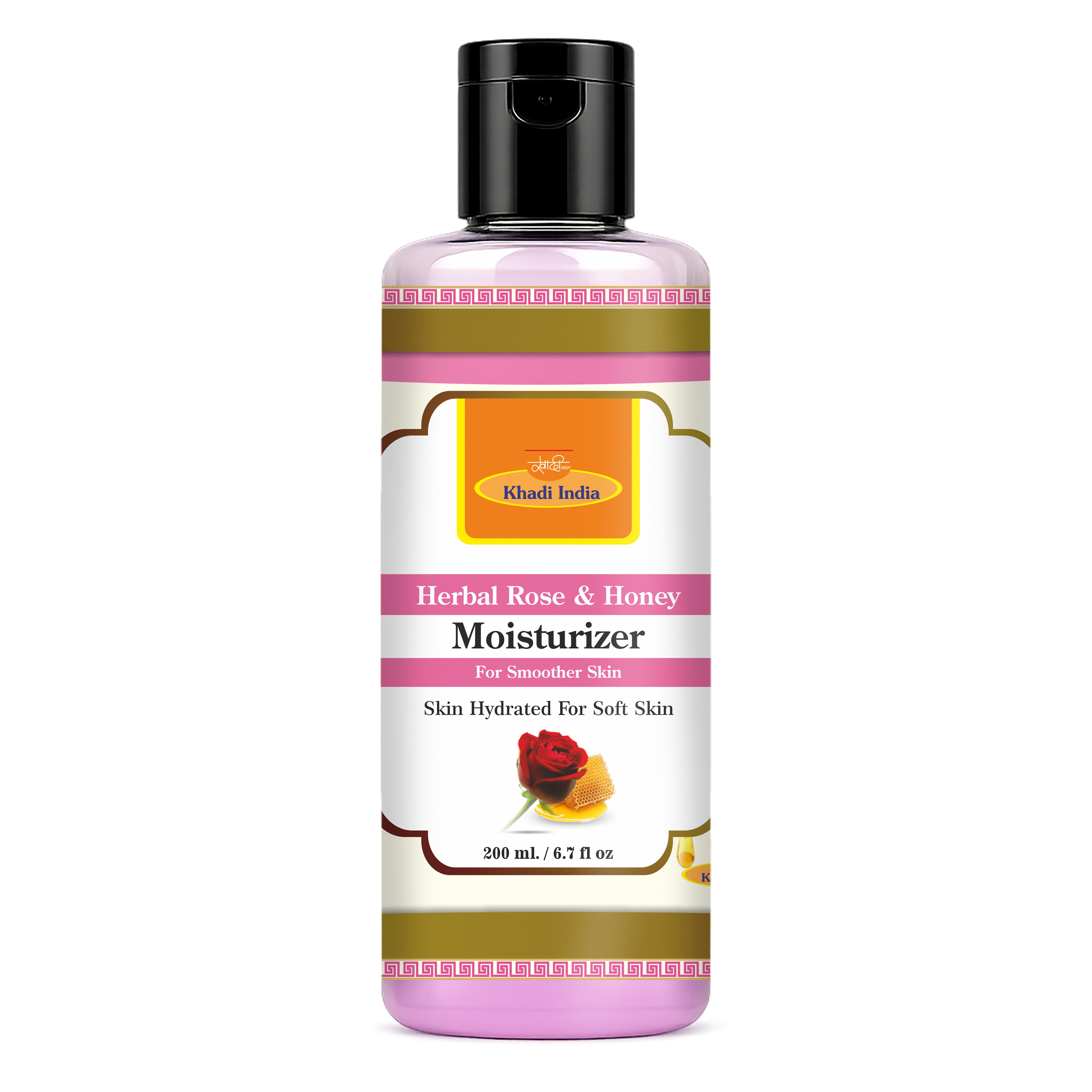 Khadi Care Herbal Rose & Honey Moisturizer for Glowing & Soft Skin - 210ml