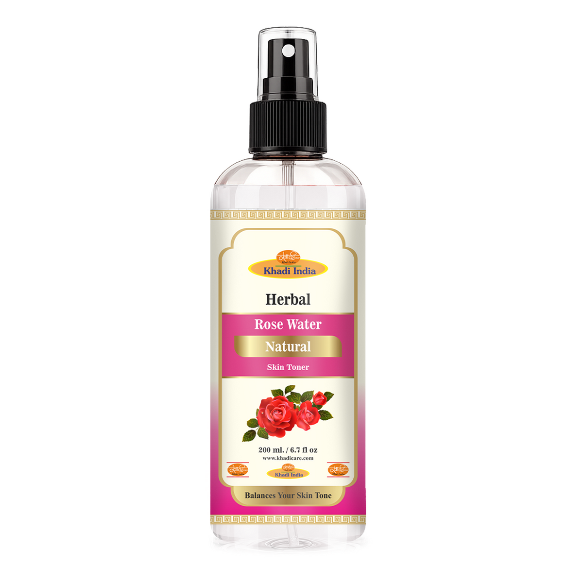 Khadi Care Herbal Rose Water - 210ml Natural Skin Toner & Refresher