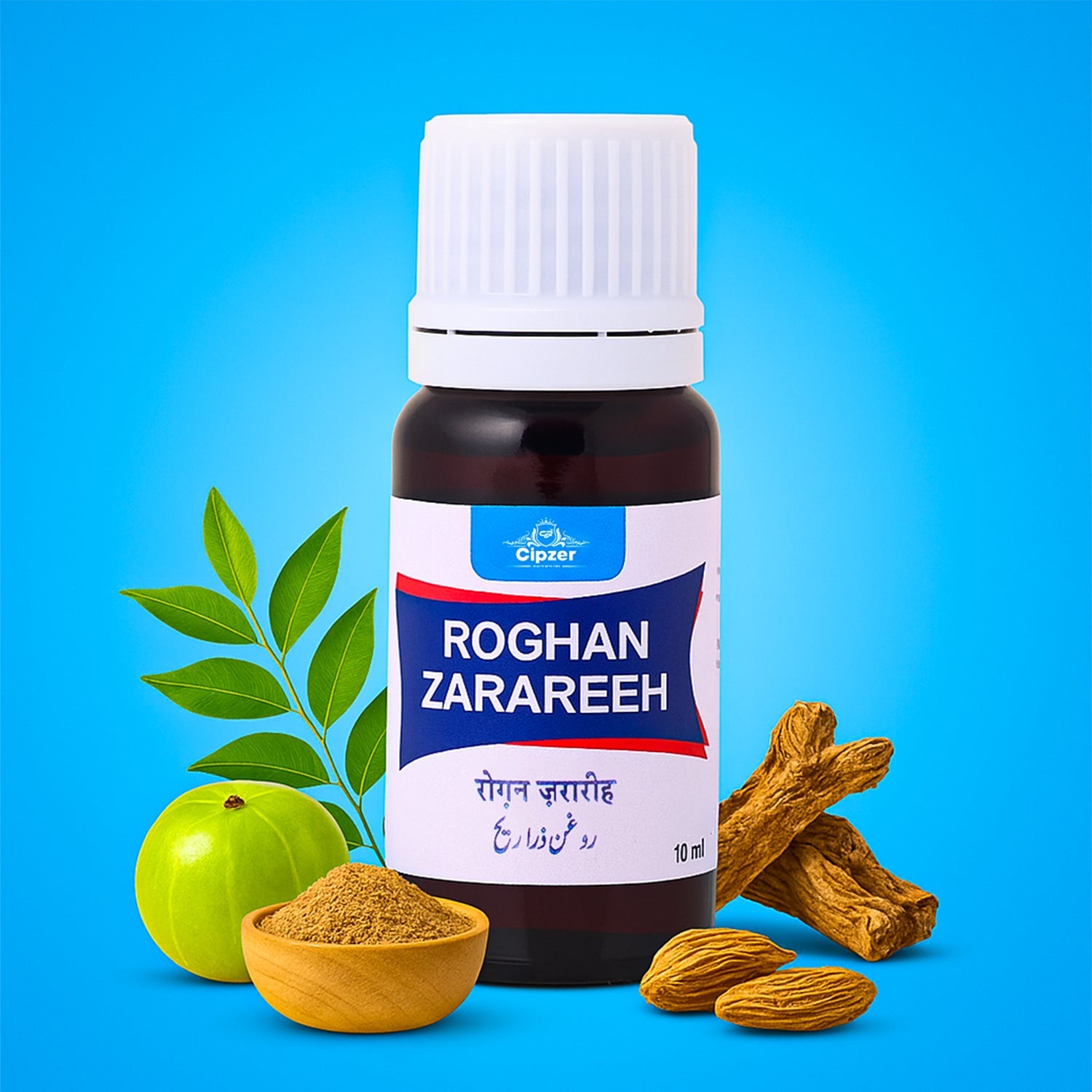 Cipzer Roghan Zarareeh 10ML | Herbal Unani Oil for Hair Growth, Dandruff, Scalp Nourishment & Strength