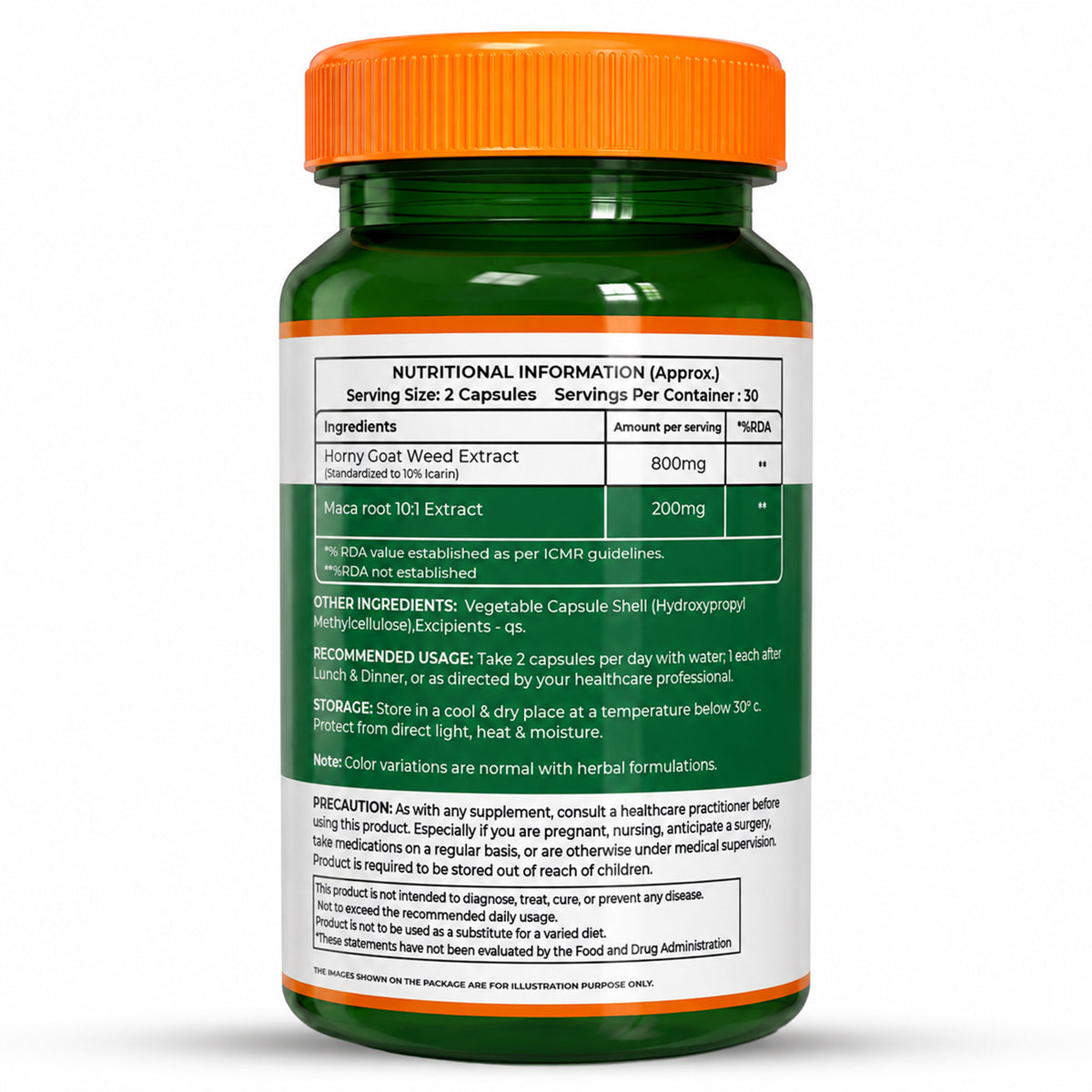 Pure Nutrition Horny Goat Weed with Maca Root Extract 1000mg – 60 Veg Capsules | Supports Energy, Stamina, Bone & Hormonal Health