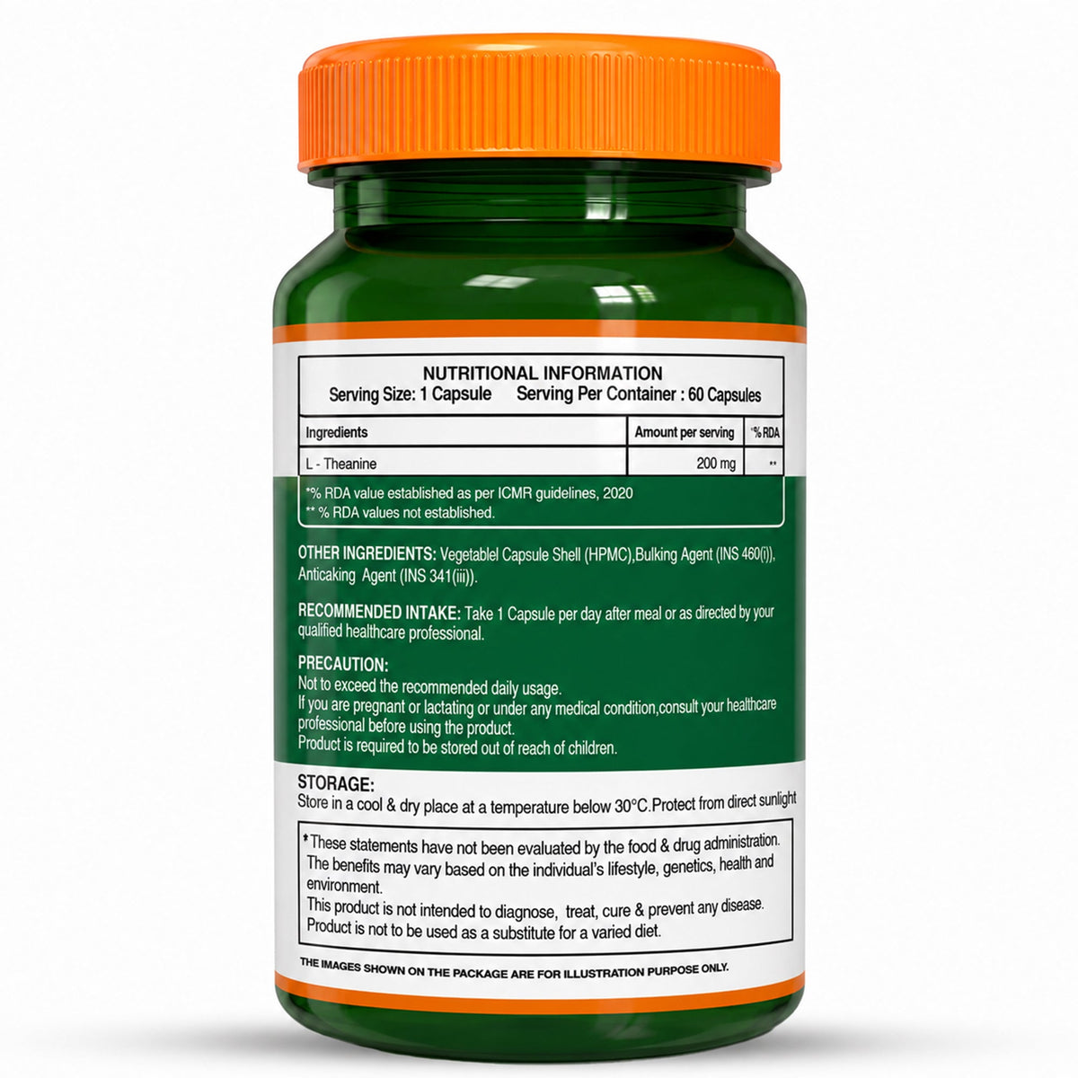 Pure Nutrition L-Theanine 200mg – 120 Veg Capsules for Relaxation, Focus & Cognitive Wellness