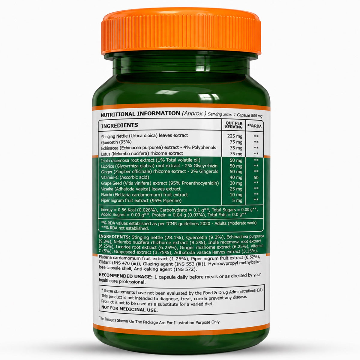 Pure Nutrition Lung Detox Capsule with Vitamin C 800mg – Respiratory & Antioxidant Support