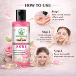 Bhudevam Naturals Khadi Rose Face Wash Gentle Herbal Face Cleanser for Soft & Glowing Skin- 210ML