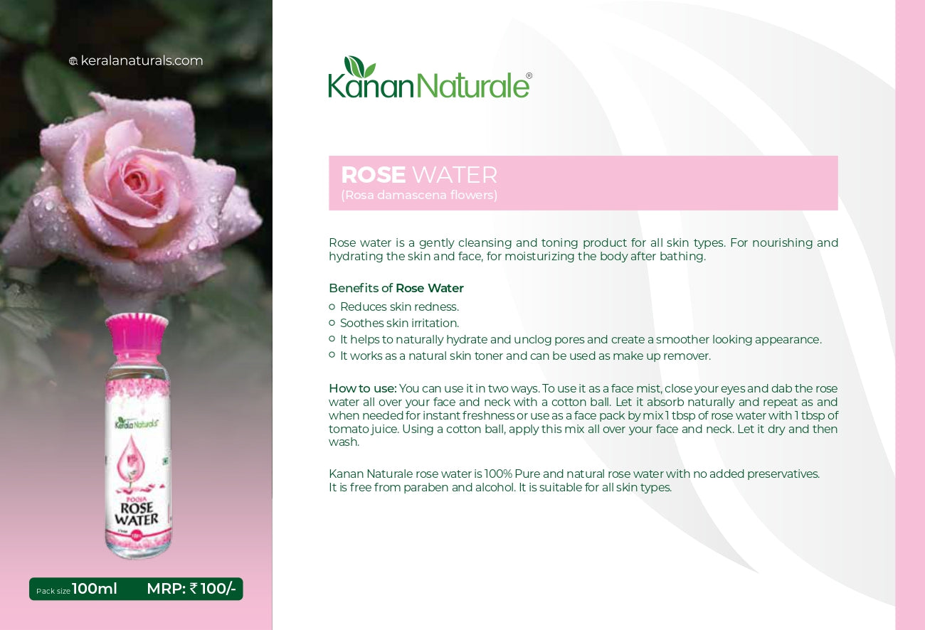 Kerala Naturals Rose water -100 ml