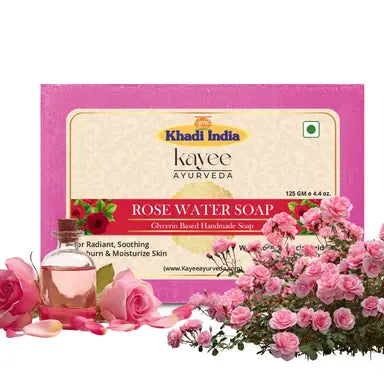 Kayee Ayurveda Rose Water Bath Soap | Rose Water Herbal Soap for Men & Women | Gentle Cleansing Bathing Bar for Daily Use | Refreshing Floral Body Soap for Clean, Soft, Smooth & Refreshed Looking Skin