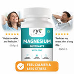 Ryt Nutrition Magnesium Glycinate with Zinc, 350mg, 60 Vegetarian Tablets, Supports Bone, Nerve and Muscle Health
