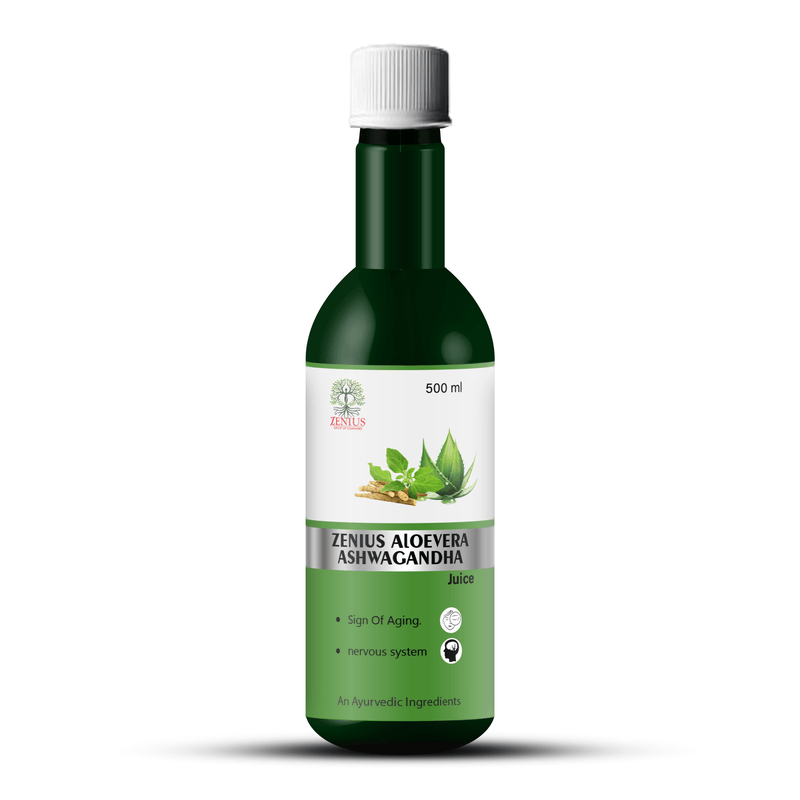 Zenius Alovera Ashwagandha Juice - Dual Action Formula for Stress Relief, Energy, and Overall Wellness - 500ml Juices