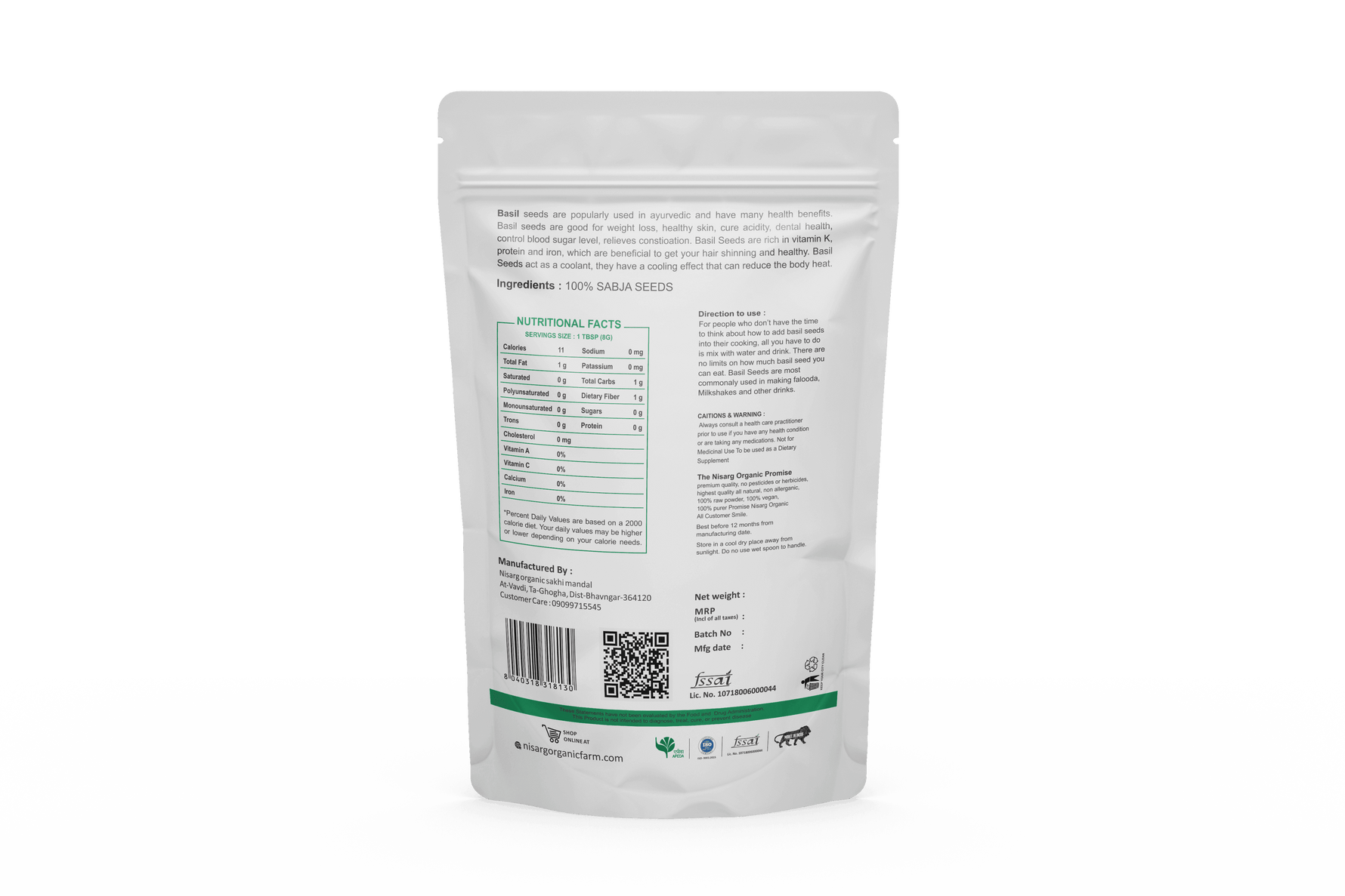 Nisarg Organic Sabja Seeds