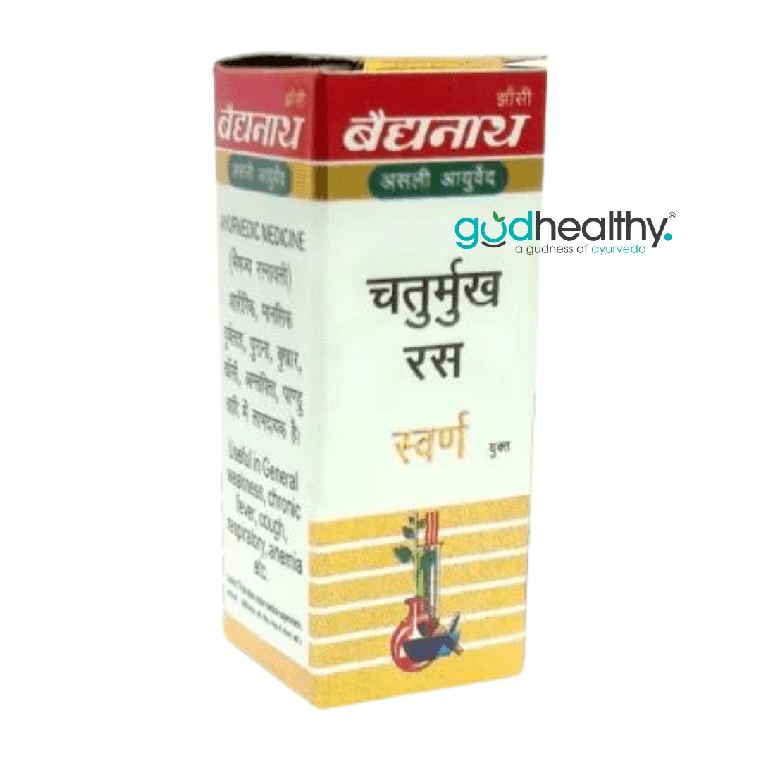 Baidyanath Jhansi Chaturmukh Ras Tablet with Gold - 10Tabs