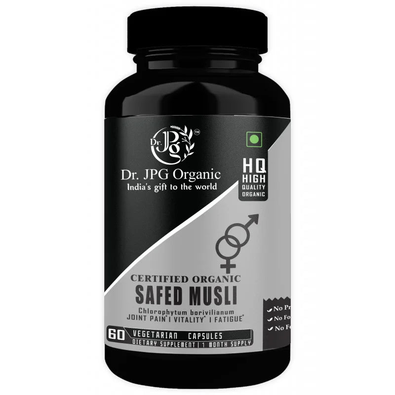 DR. JPG ORGANIC FOODS & HERBLAS Safed musli capsules 500mg 60veg capsules