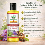 Bhudevam Naturals Khadi Saffron Tulsi & Reetha Hair Shampoo – Herbal Hair Fall Control & Scalp Care - 210ML