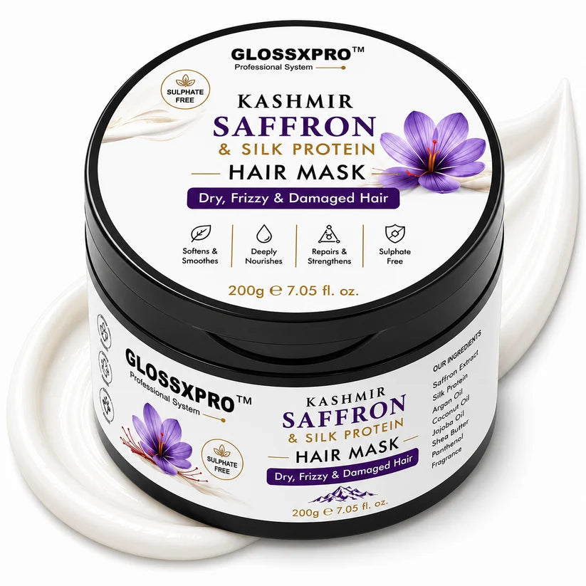 GLOSSXPRO Professional Kashmir Saffron & Silk Protein Hair Mask 200g