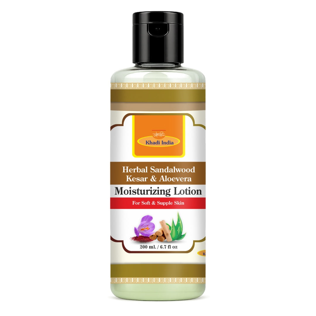 Khadi Care Herbal Sandalwood, Kesar & Aloevera Moisturising Lotion - 210ml