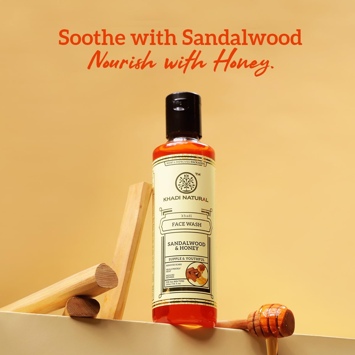 Bhudevam Naturals Khadi Sandalwood & Honey Face Wash For Soft, Smooth & Radiant Skin -210ML