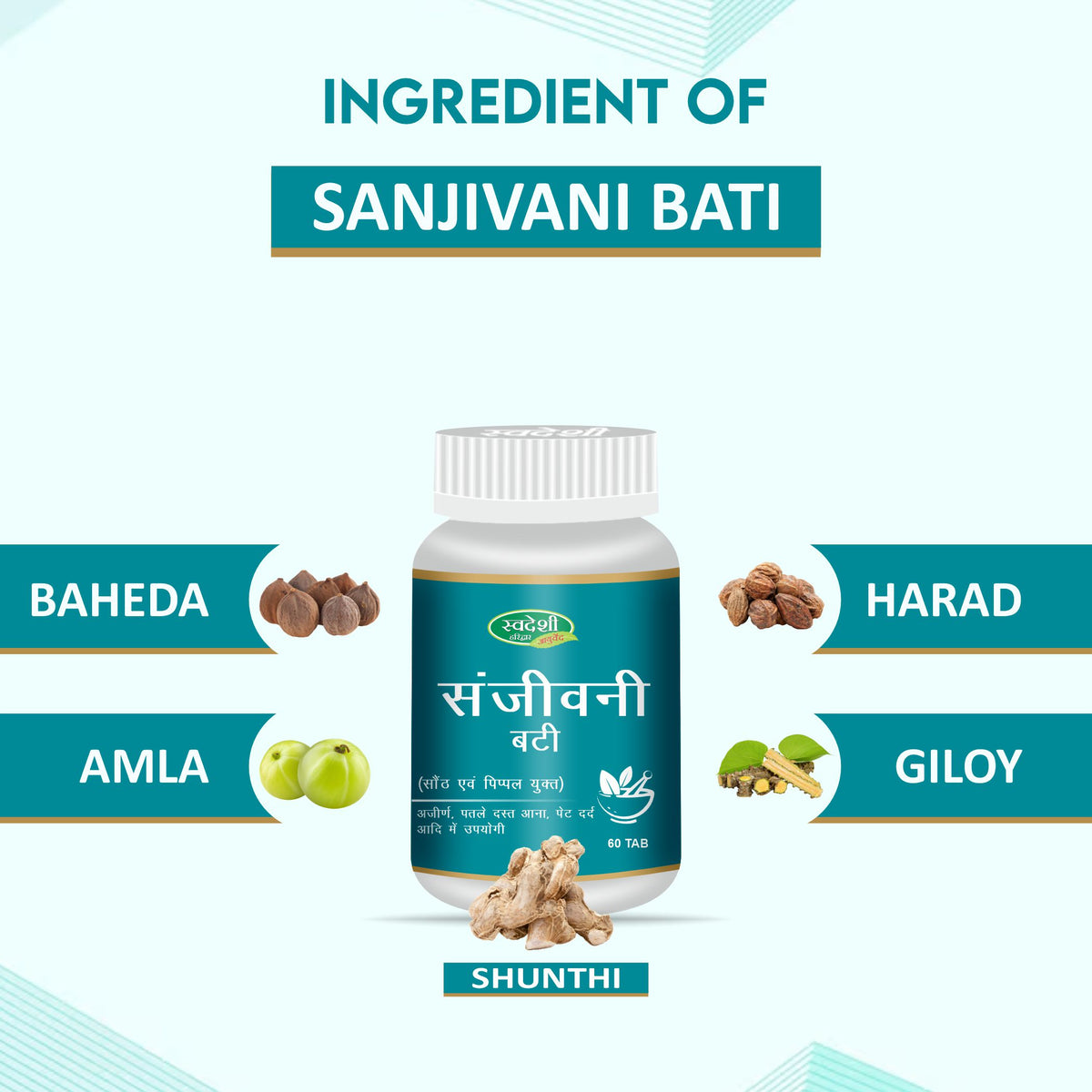 Pack of 2 Sanjivani Vati 60 Tab Support for Digestion, Diarrhea, Cough & Fever.