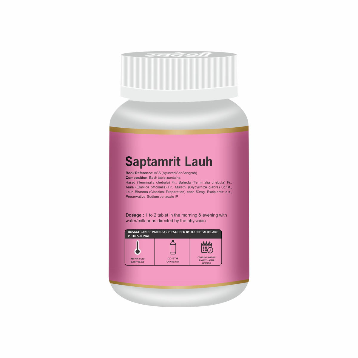 Pack of 3 Saptamrit Lauh 30 tab Helpful for Stomach Problems & Daily Wellness.