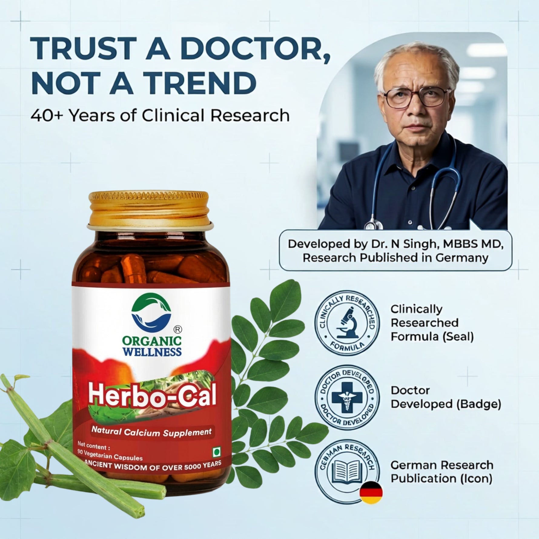 Organic Wellness Herbo-Cal Capsules - 90 Capsules