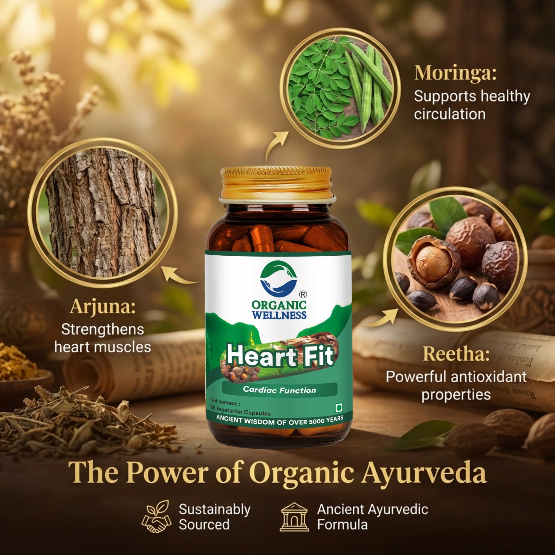 Organic Wellness Heart-Fit Capsules - 90 Capsules