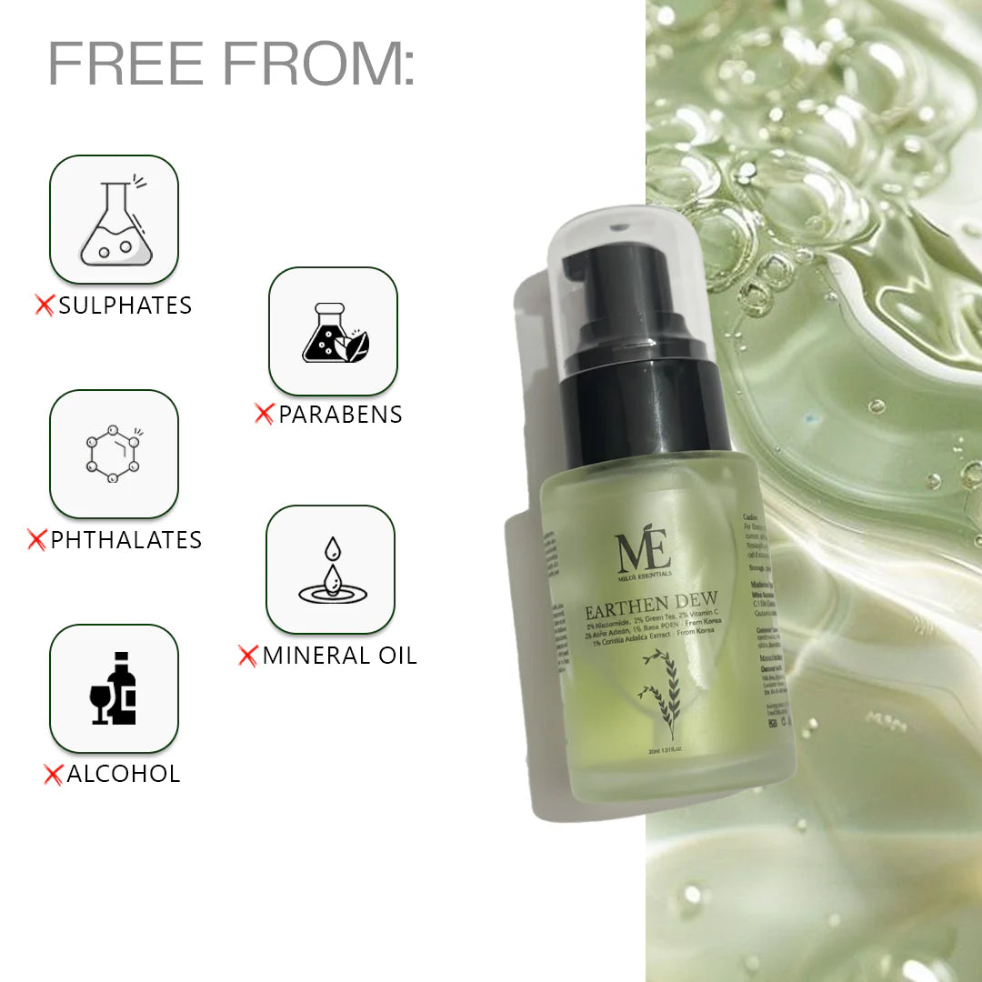 Miloe Mineral Earthen Dew Face Serum | Niacinamide & Arbutin for Skin Health - 30ml