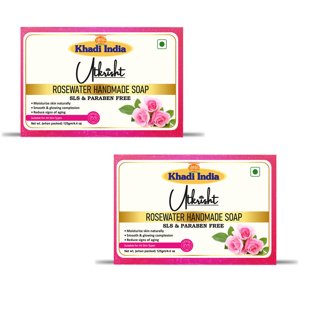 Utkrisht Khadi Rosewater Soap (125g)