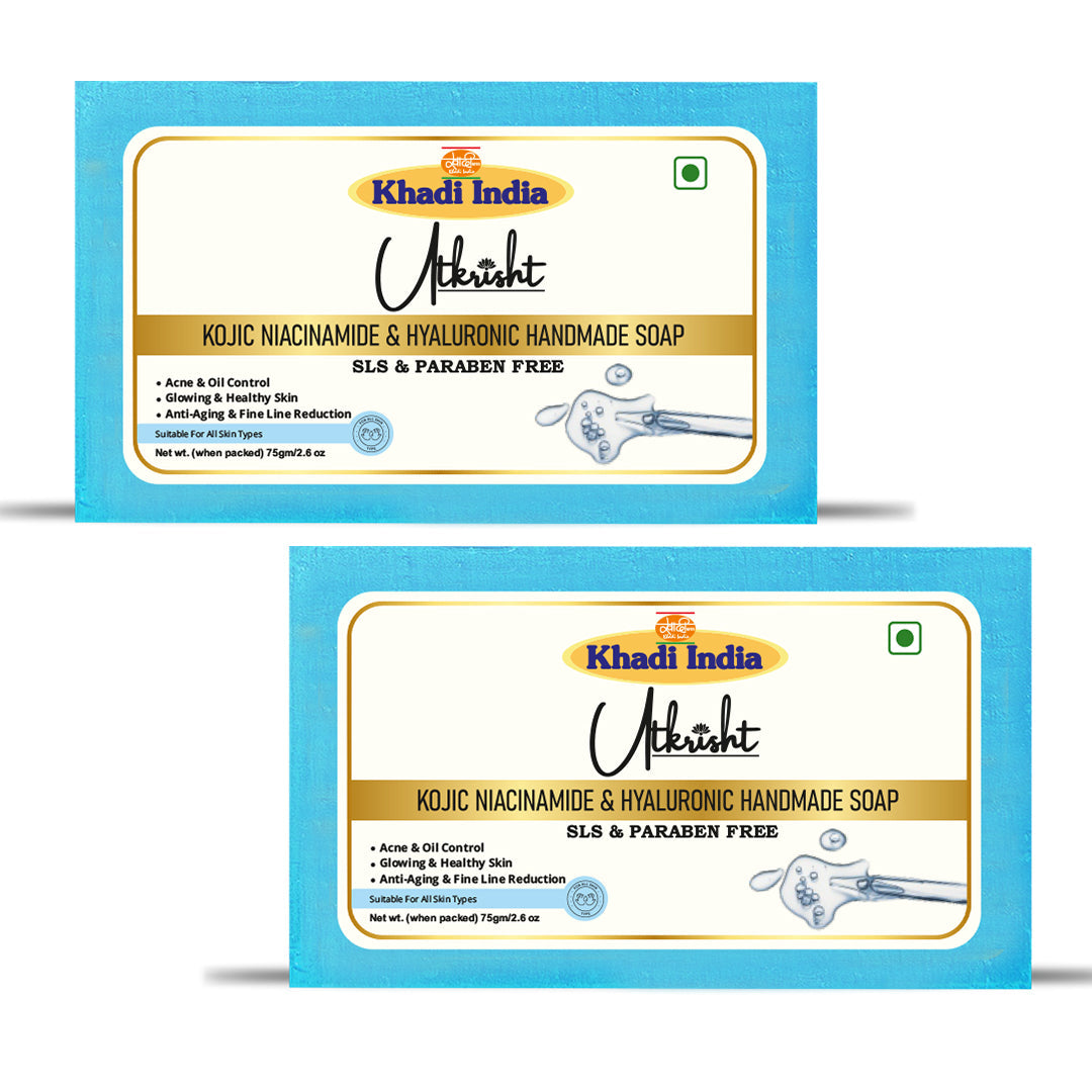 Utkrisht Khadi Kojic, Niacinamide & Hyaluronic Acid Soap (75g)