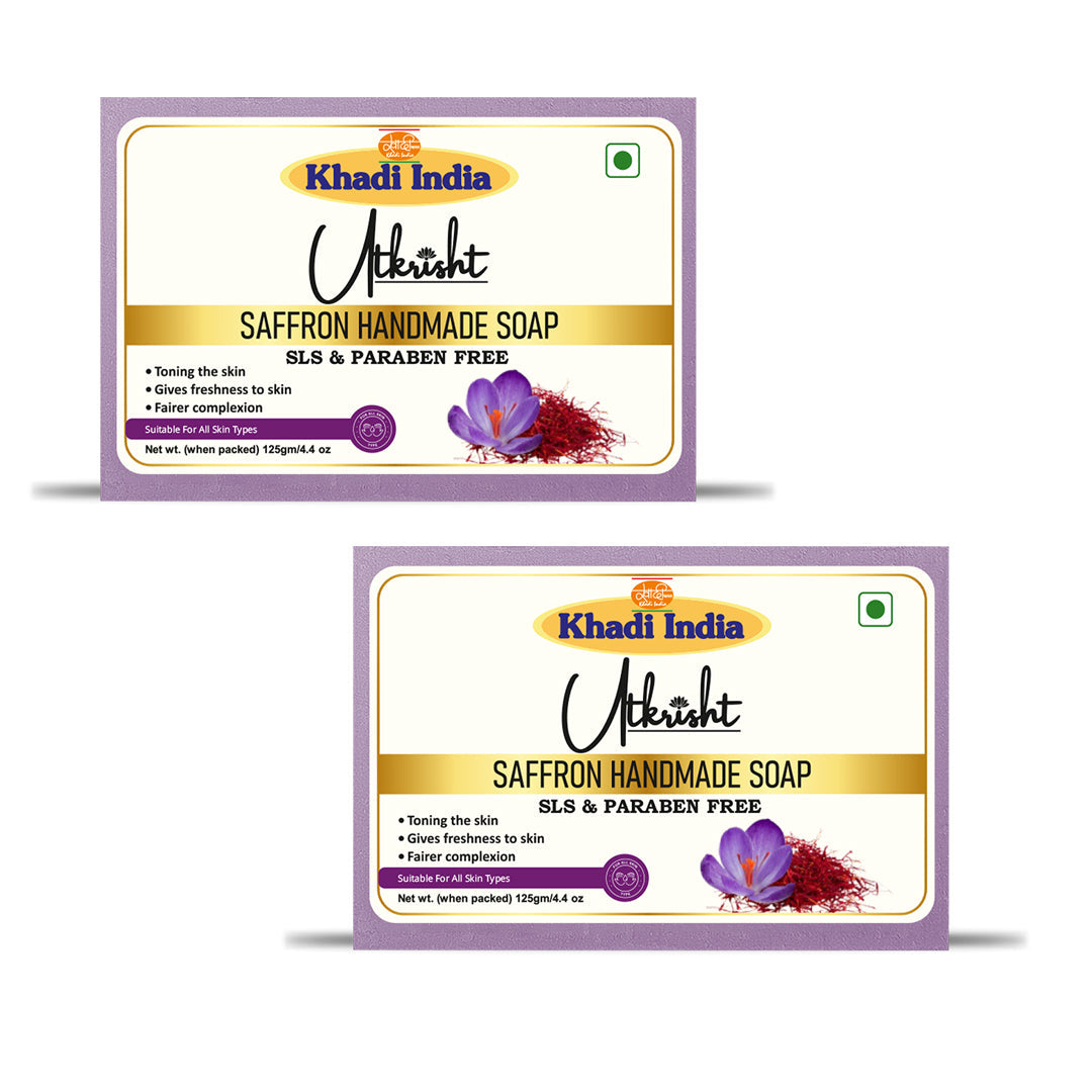 Utkrisht Khadi Herbal Saffron Soap (125g)
