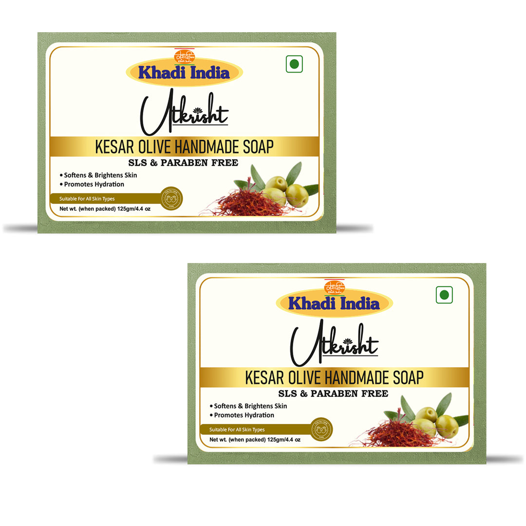 Utkrisht Khadi Natural Kesar & Olive Oil Soap (125g)