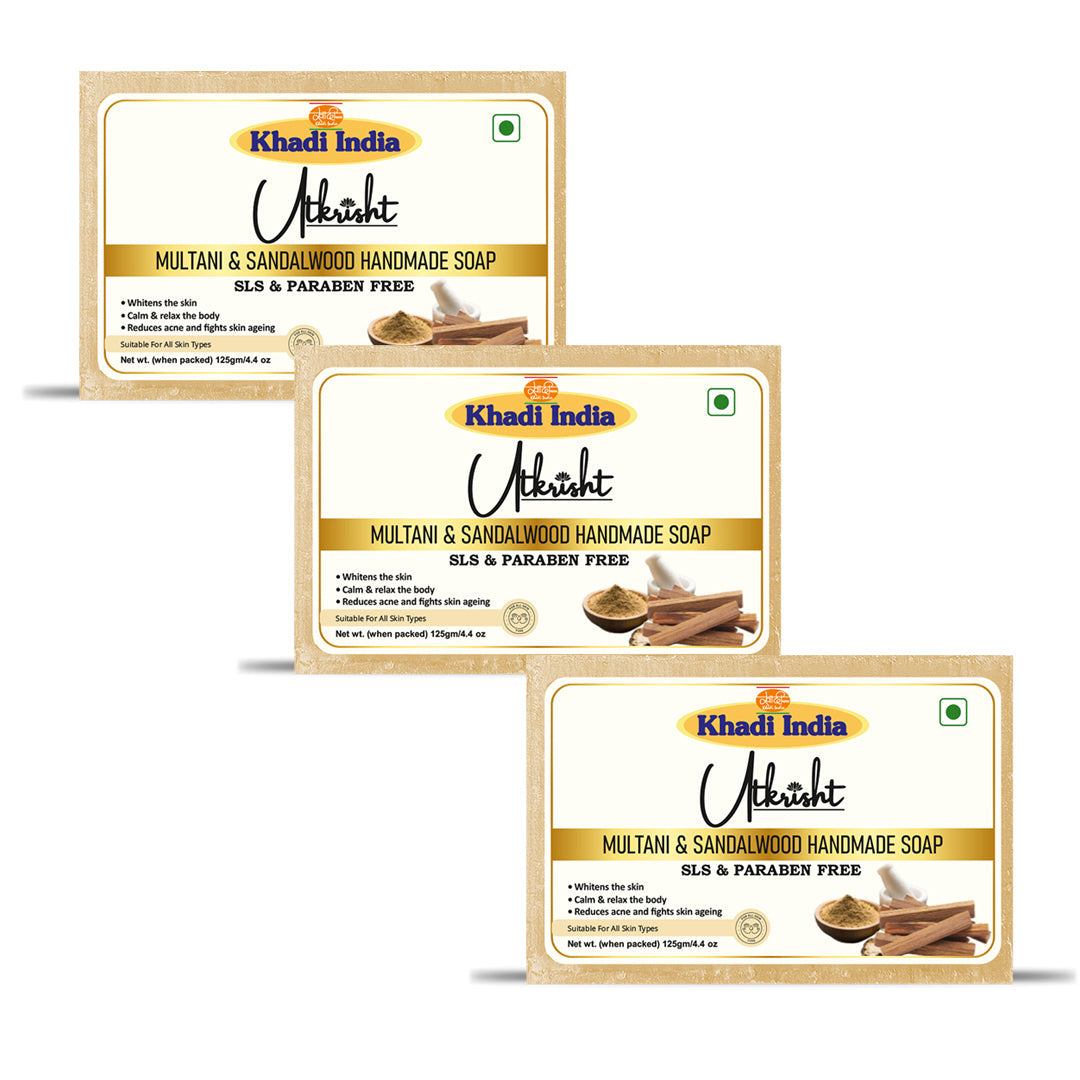 Utkrisht Khadi Multani Mitti & Sandalwood Soap (125g)