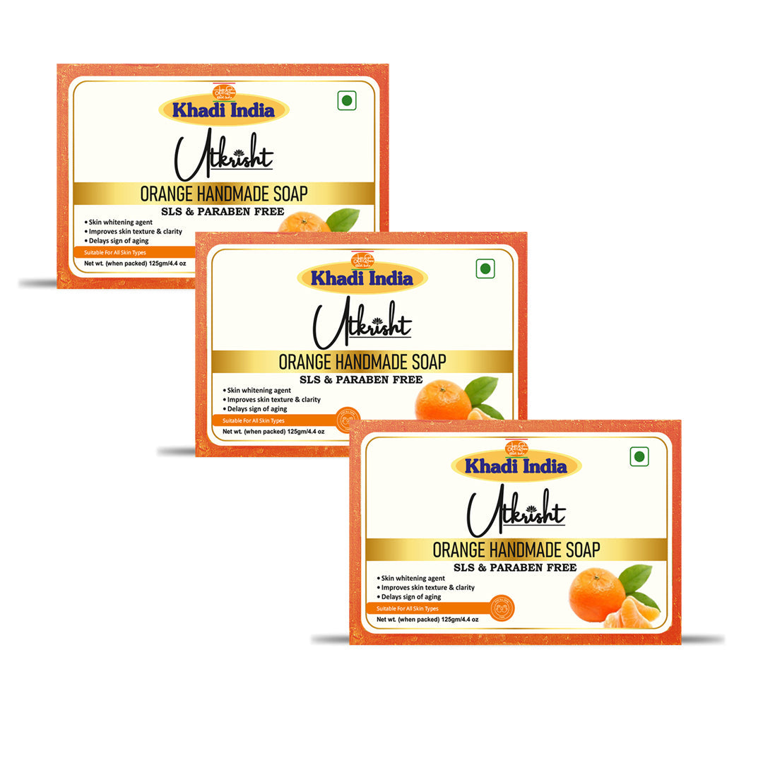 Utkrisht Khadi Orange Soap (125g)