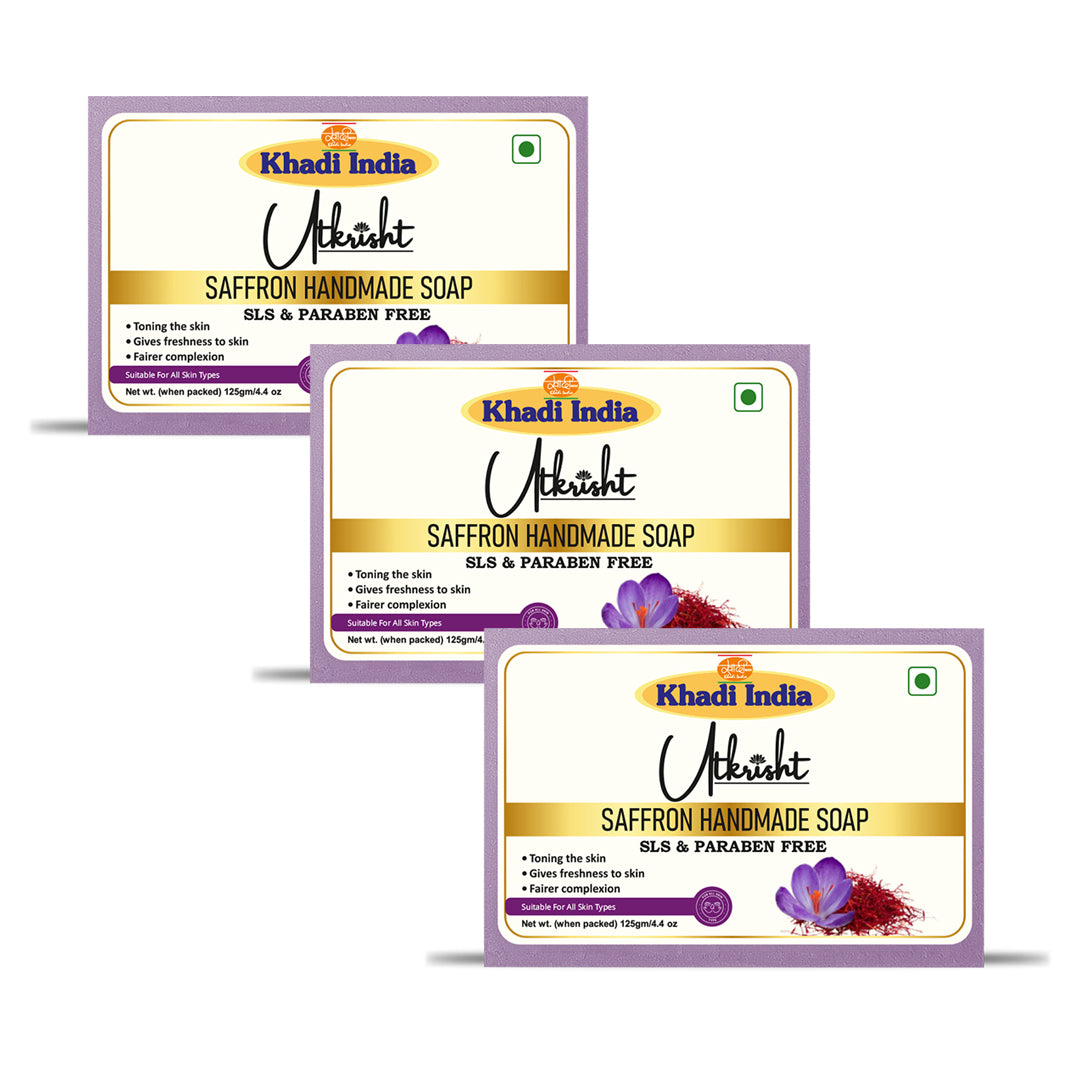 Utkrisht Khadi Herbal Saffron Soap (125g)