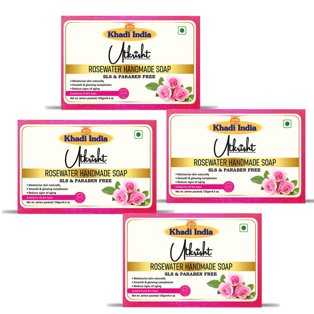 Utkrisht Khadi Rosewater Soap (125g)