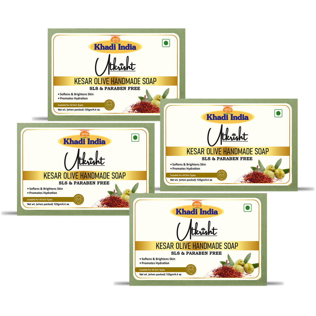 Utkrisht Khadi Natural Kesar & Olive Oil Soap (125g)