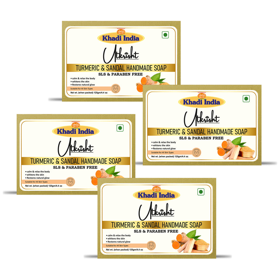 Utkrisht Khadi Turmeric Sandal Soap (125g)