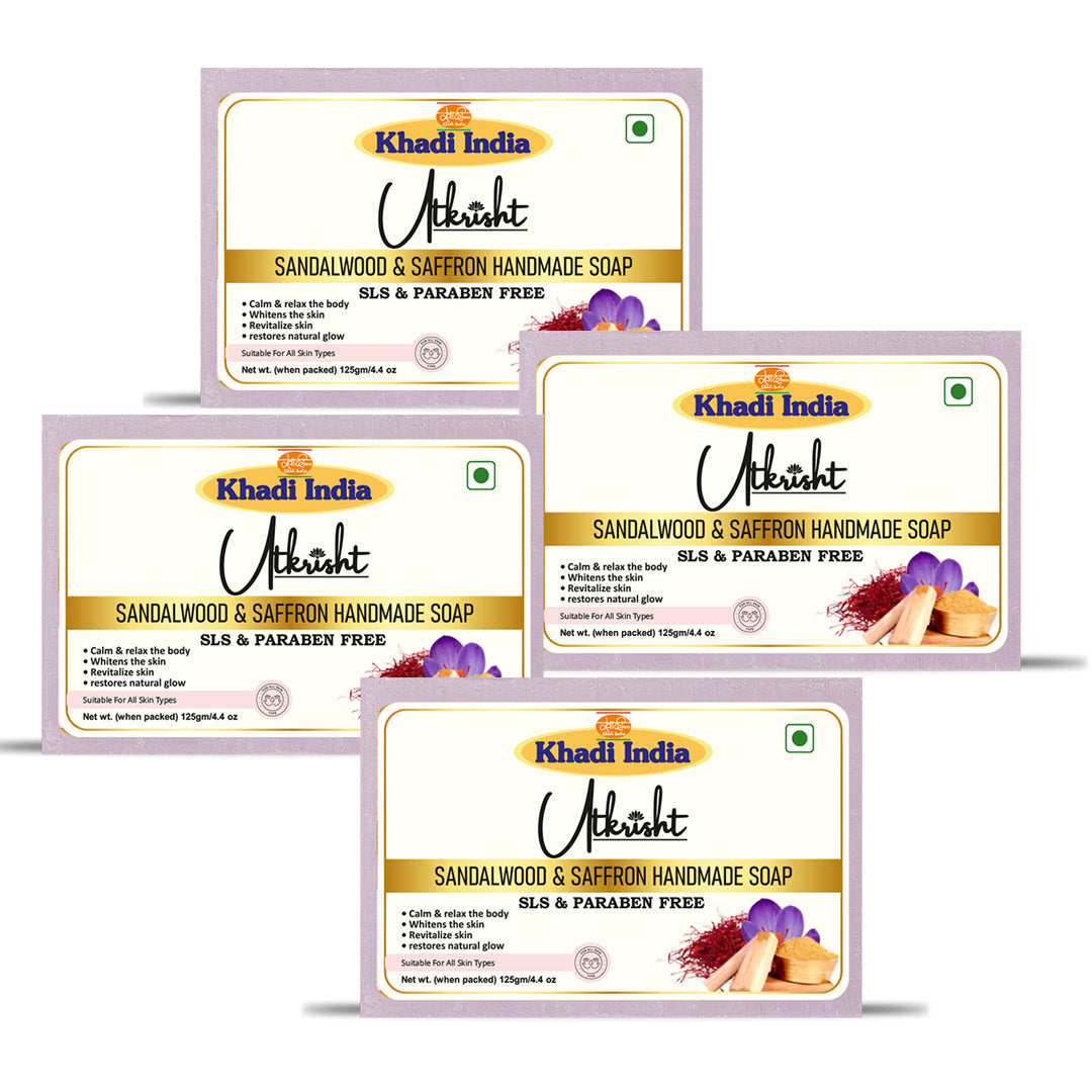 Utkrisht Khadi Sandalwood & Saffron Soap (125g)