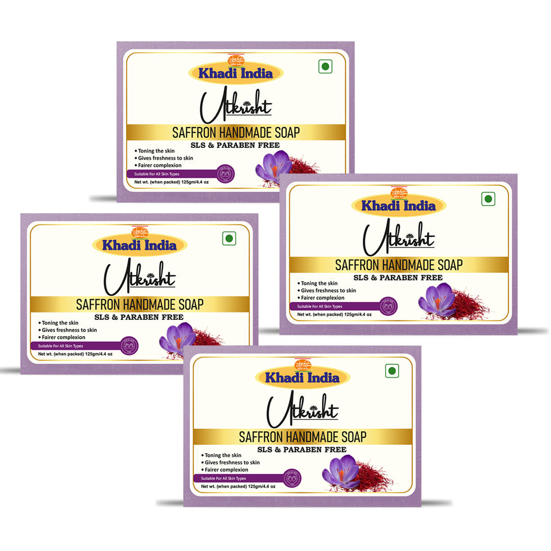 Utkrisht Khadi Herbal Saffron Soap (125g)