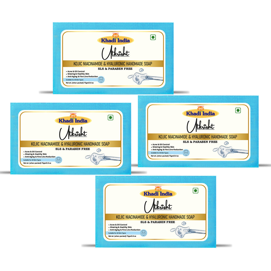 Utkrisht Khadi Kojic, Niacinamide & Hyaluronic Acid Soap (75g)