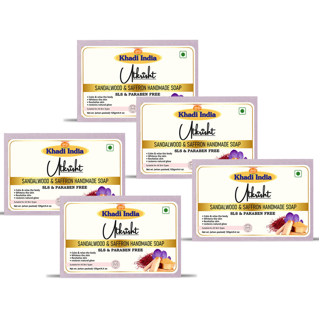 Utkrisht Khadi Sandalwood & Saffron Soap (125g)