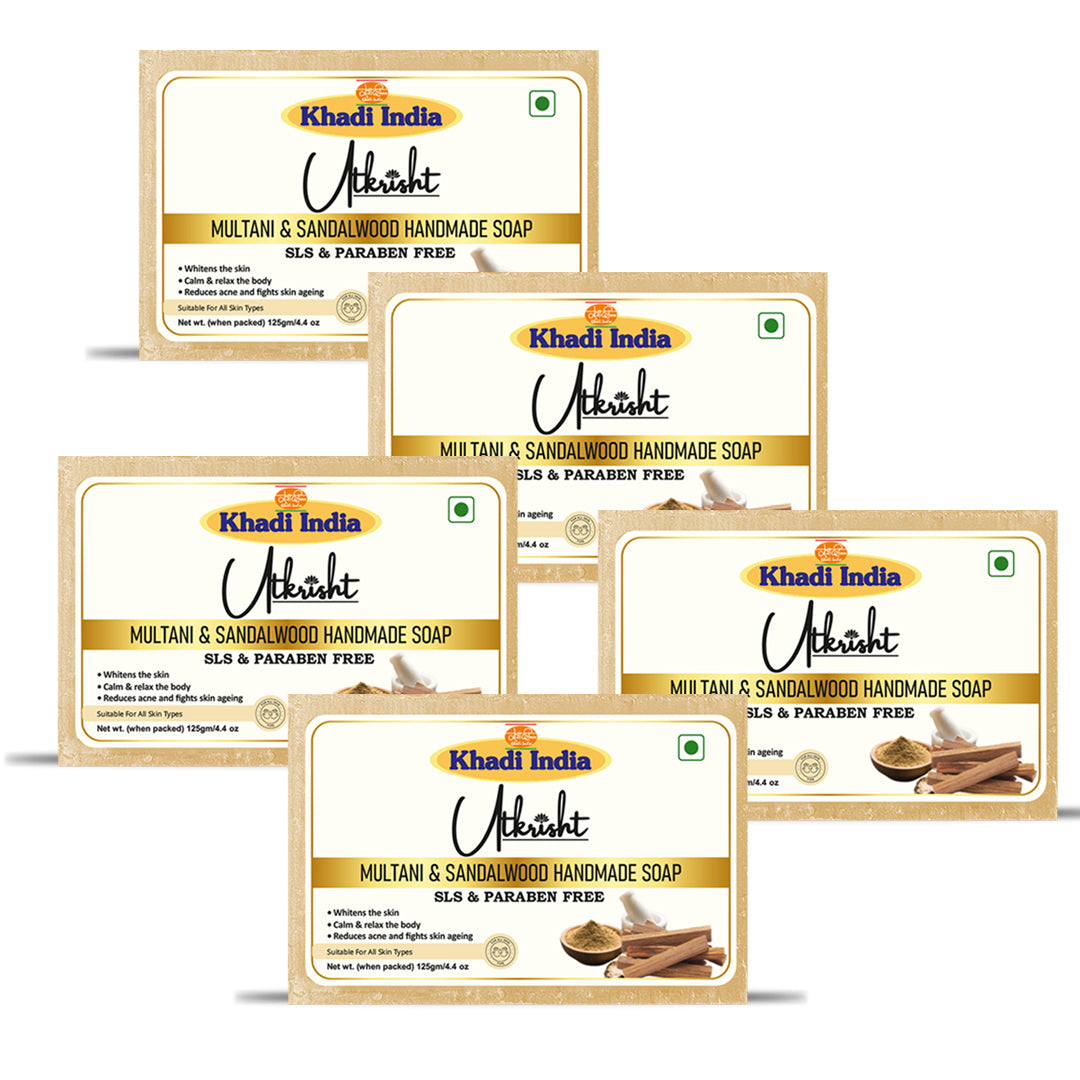 Utkrisht Khadi Multani Mitti & Sandalwood Soap (125g)